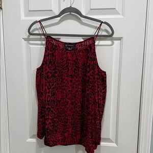 INC International Concepts Asymmetrical Red and Black Camisole